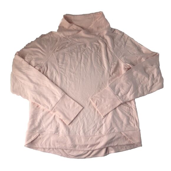 Yogalicious Sweatshirt Womens Pink Mock Neck Pockets Thumb Hole Stretch Size XL - Picture 1 of 12